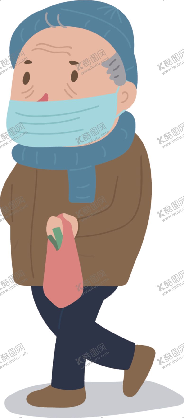 编号：28557310271717074973【酷图网】源文件下载-矢量人物口罩买菜EPS