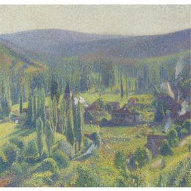 波点风格风景油画