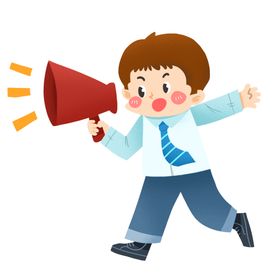 手绘招聘拿着喇叭的男孩