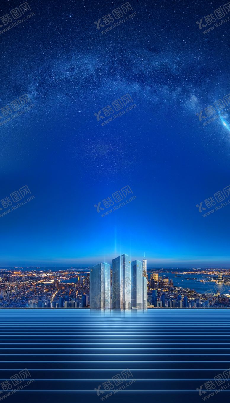 编号：42220010172220233553【酷图网】源文件下载-蓝色城市俯视图