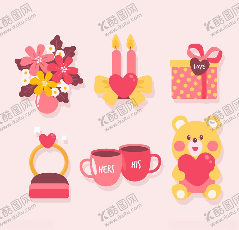 编号：17451609230136539582【酷图网】源文件下载-情人节元素