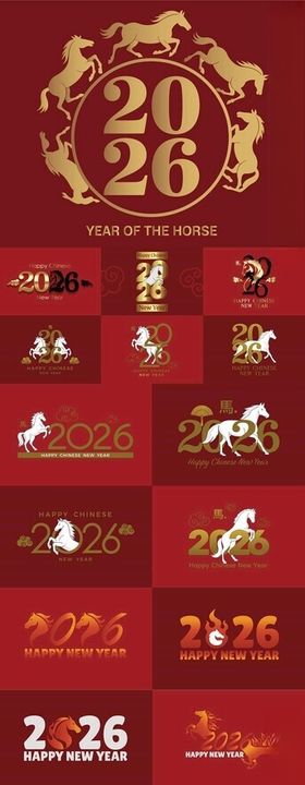 马年书法字马年春节素材