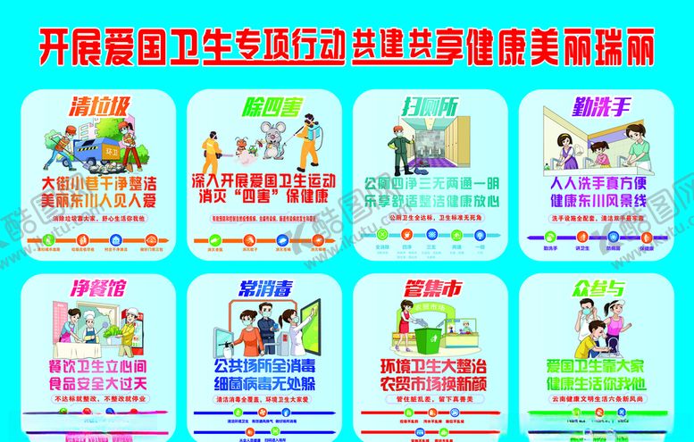 编号：42344010220333313023【酷图网】源文件下载-开展爱国卫生8项行动