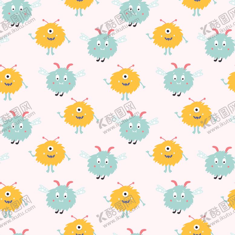 编号：28787706160542198935【酷图网】源文件下载-卡通小怪物主题背景