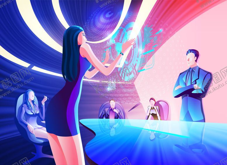 编号：95444009240748483138【酷图网】源文件下载-手绘卡通会议图