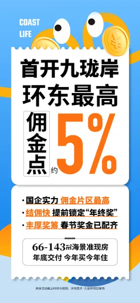 地产佣金奖励大字报海报