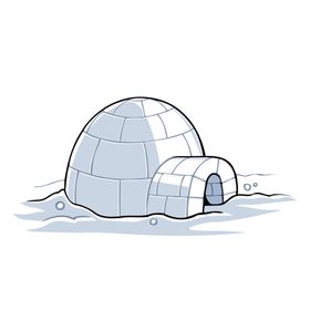 冰窖冰屋插画卡通素材