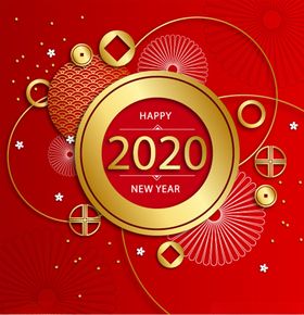 2019年金色圆环节日贺卡矢量