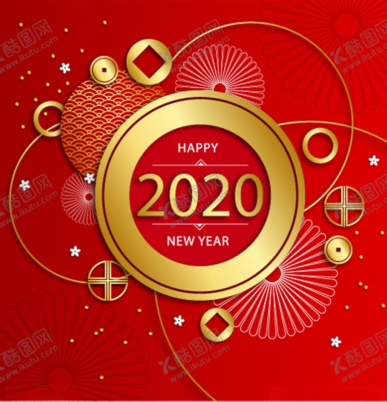 编号：52836910281700528347【酷图网】源文件下载-2019年金色圆环节日贺卡矢量