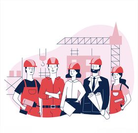卡通建筑工人