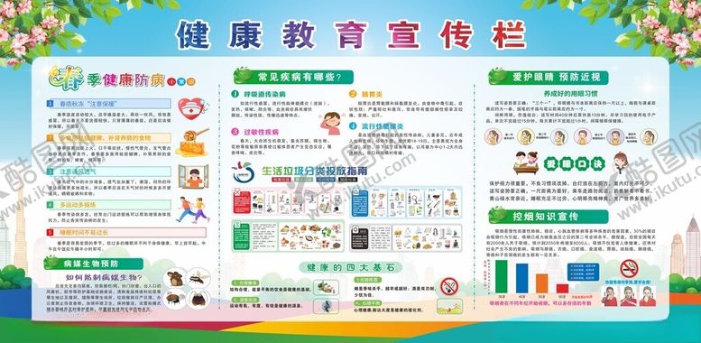 编号：89276004050404094882【酷图网】源文件下载-春季健康教育宣传栏