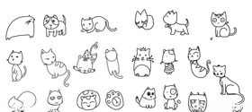 猫咪手绘矢量图