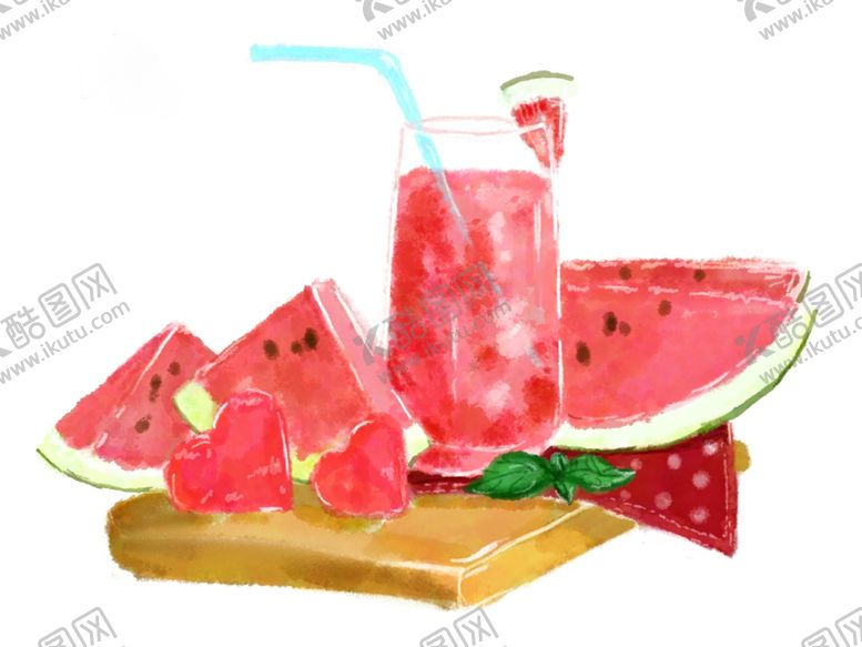 编号：35059909230844524565【酷图网】源文件下载-西瓜饮料插画设计素材