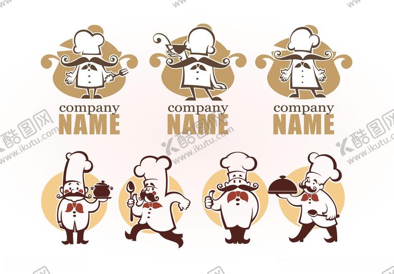 编号：31721304031302533016【酷图网】源文件下载-厨师卡通形象设计素材