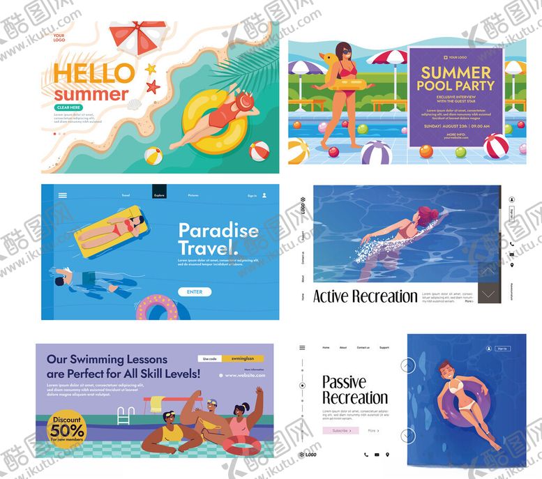 编号：36435611151349426486【酷图网】源文件下载-夏日海滩度假宣传海报