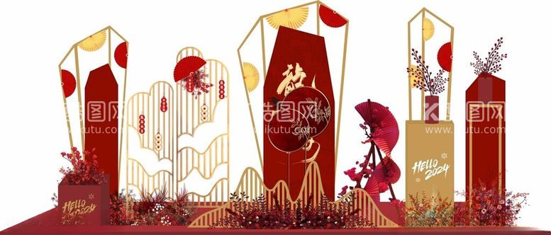 编号：64786212201518483388【酷图网】源文件下载-新中式美陈春节新年2024