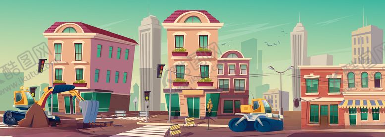 编号：22539910100117584972【酷图网】源文件下载-房屋插画