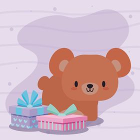 淡彩卡通动物