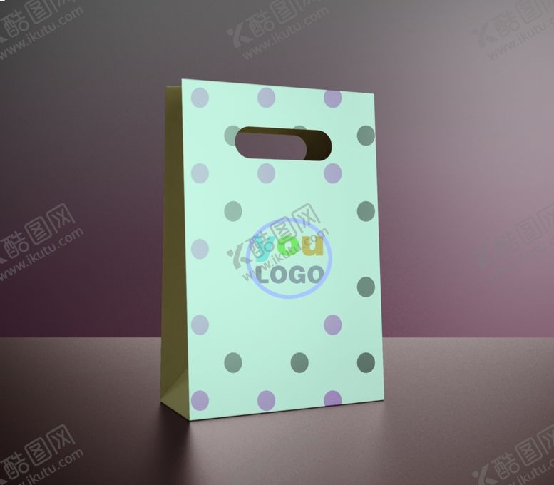 编号：94793011010110406417【酷图网】源文件下载-小清新圆点手提袋样机