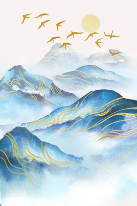 大气山水背景图