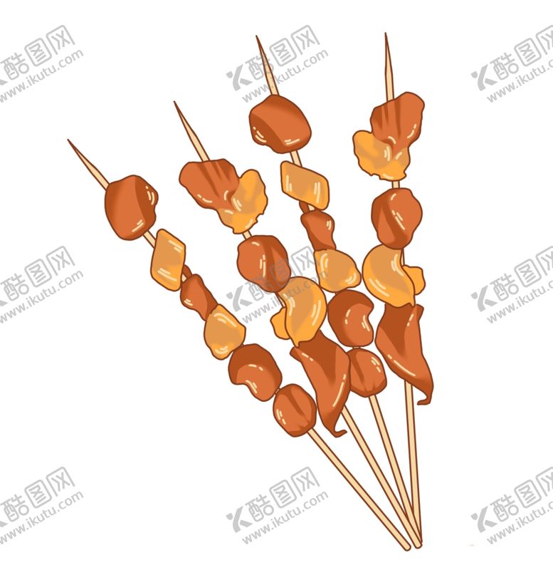 编号：11258701250630547678【酷图网】源文件下载-烤串烧烤卡通插画  