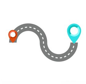 道路彩色形状线条交通坐标