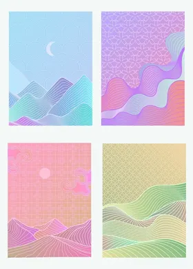 渐变线条曲线背景