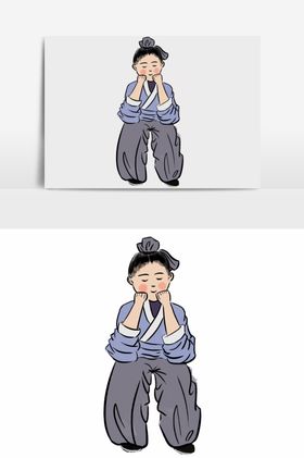 淡彩国画人物