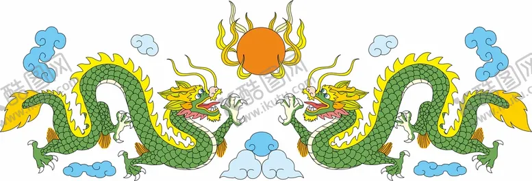 编号：82058201171451134870【酷图网】源文件下载-彩绘双龙矢量