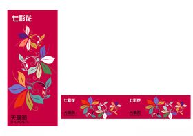 红色花卉装饰长条图案