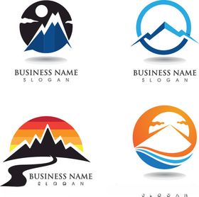 山水图标设计田园logo广告志绿色logo