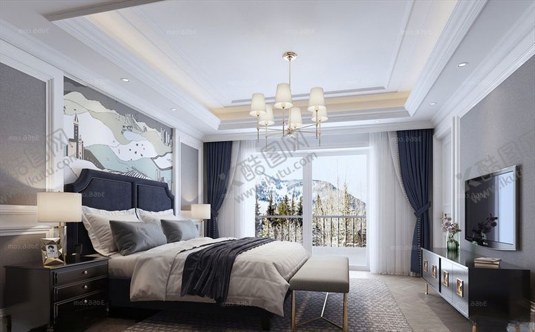 编号：32731310300305119860【酷图网】源文件下载-美式卧室