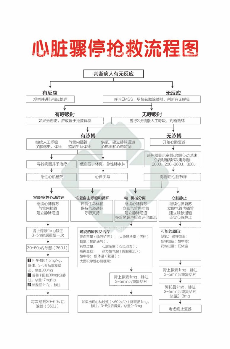 编号：15883012031139048921【酷图网】源文件下载-心脏骤停抢救流程图