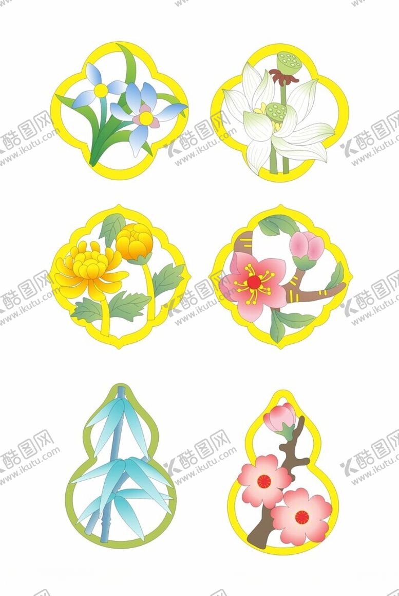 编号：95417404061645028091【酷图网】源文件下载-花朵树叶植物印花图