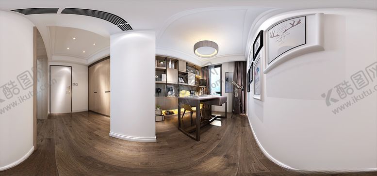 编号：86509309090632043581【酷图网】源文件下载-新中式书房