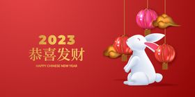 2023元旦兔年喜庆节日拍照手