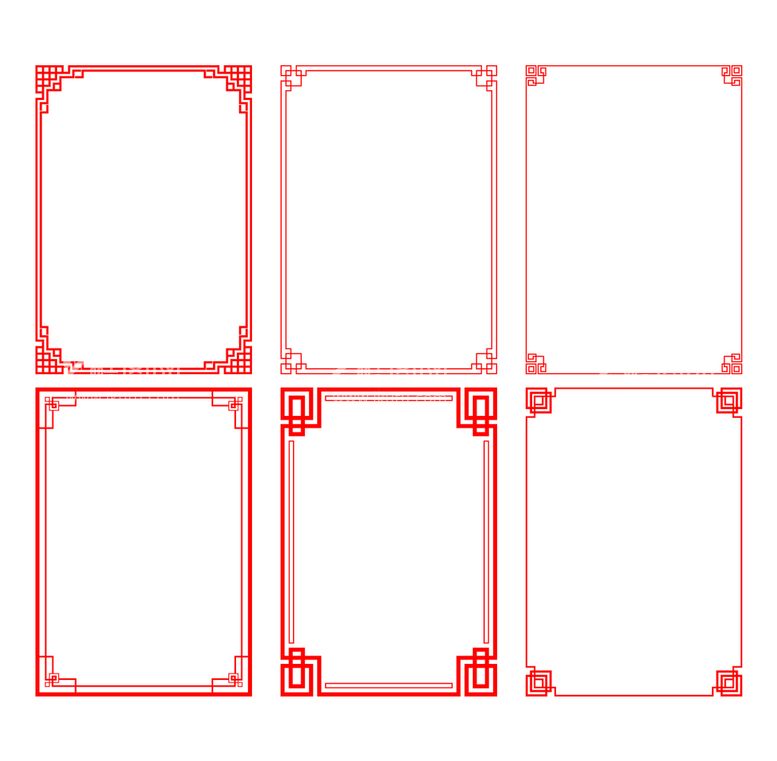 编号：15028709191915149218【酷图网】源文件下载-中国风红色方形边框