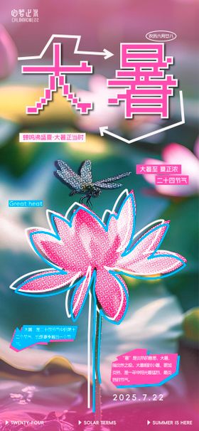 夏季大暑处暑节气海报