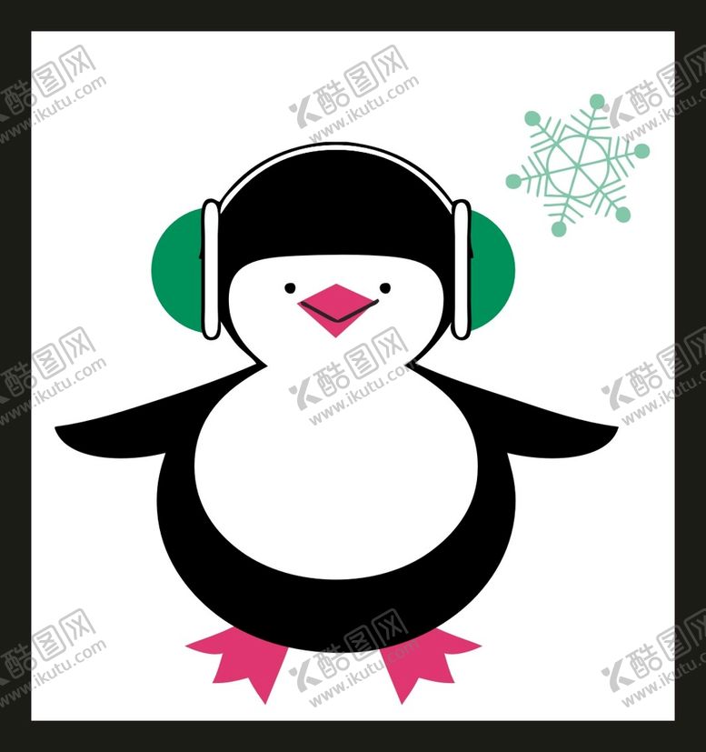 编号：49652411072117516375【酷图网】源文件下载-手绘线描企鹅 