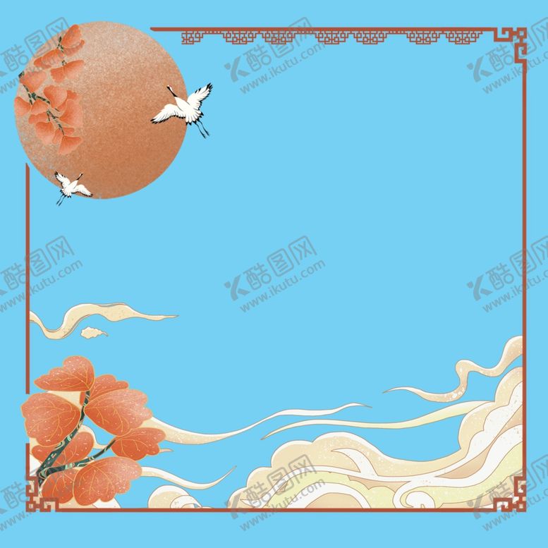 编号：41580710070320468007【酷图网】源文件下载-中国风仙鹤艺术边框