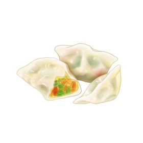 手绘饺子素材