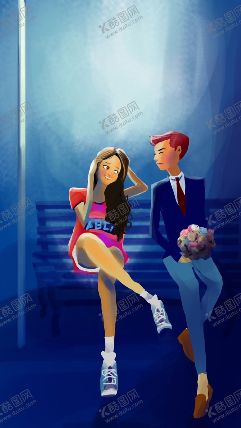 编号：53239710090444286339【酷图网】源文件下载-情侣插画