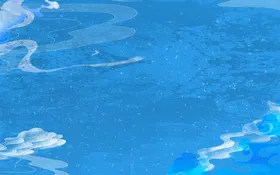 国潮背景包装手绘山水中风中风