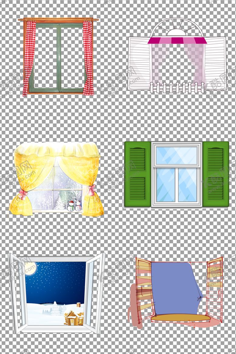 编号：35425809131511484881【酷图网】源文件下载-简约手绘窗户