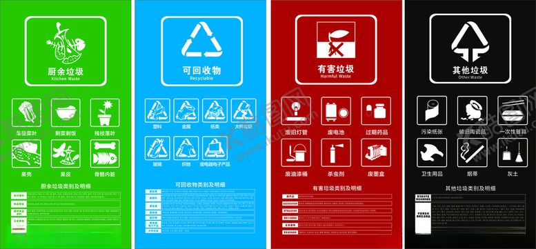编号：35440602170702547793【酷图网】源文件下载-四色垃圾分类