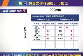 驾驶员去向动态表