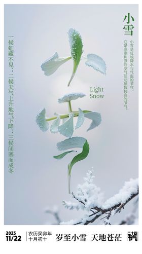 小雪节气2023