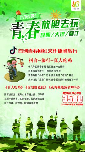 抖音吃鸡旅游海报单页