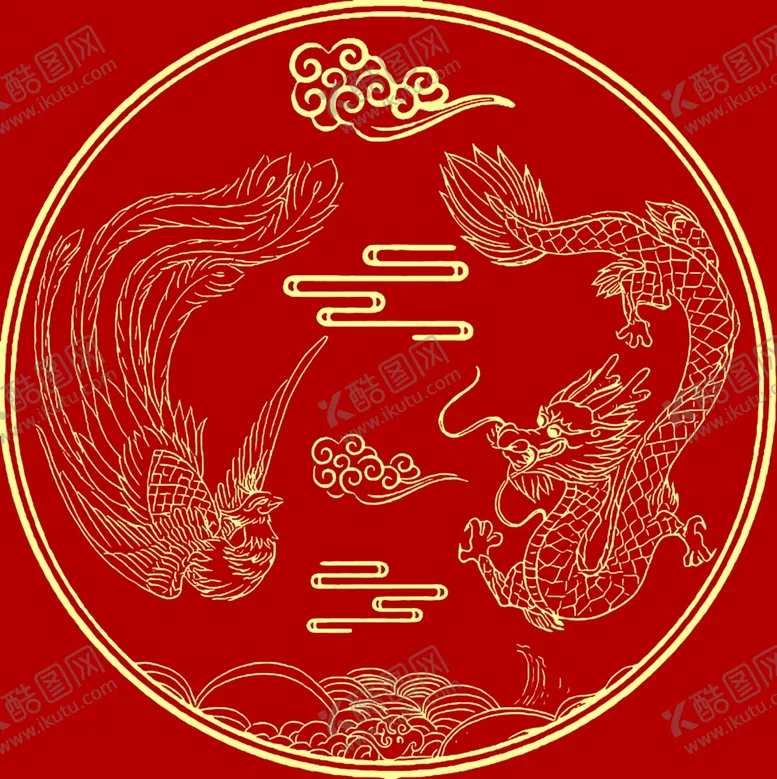 编号：79596102220232358787【酷图网】源文件下载-结婚龙凤圆