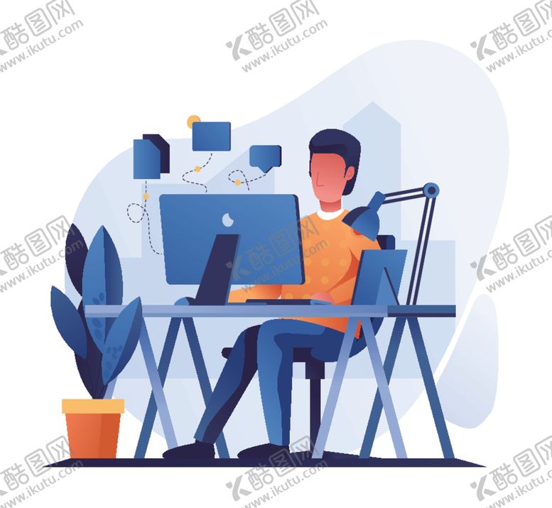 编号：74506105142136306312【酷图网】源文件下载-扁平化办公生活插画